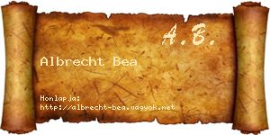 Albrecht Bea névjegykártya